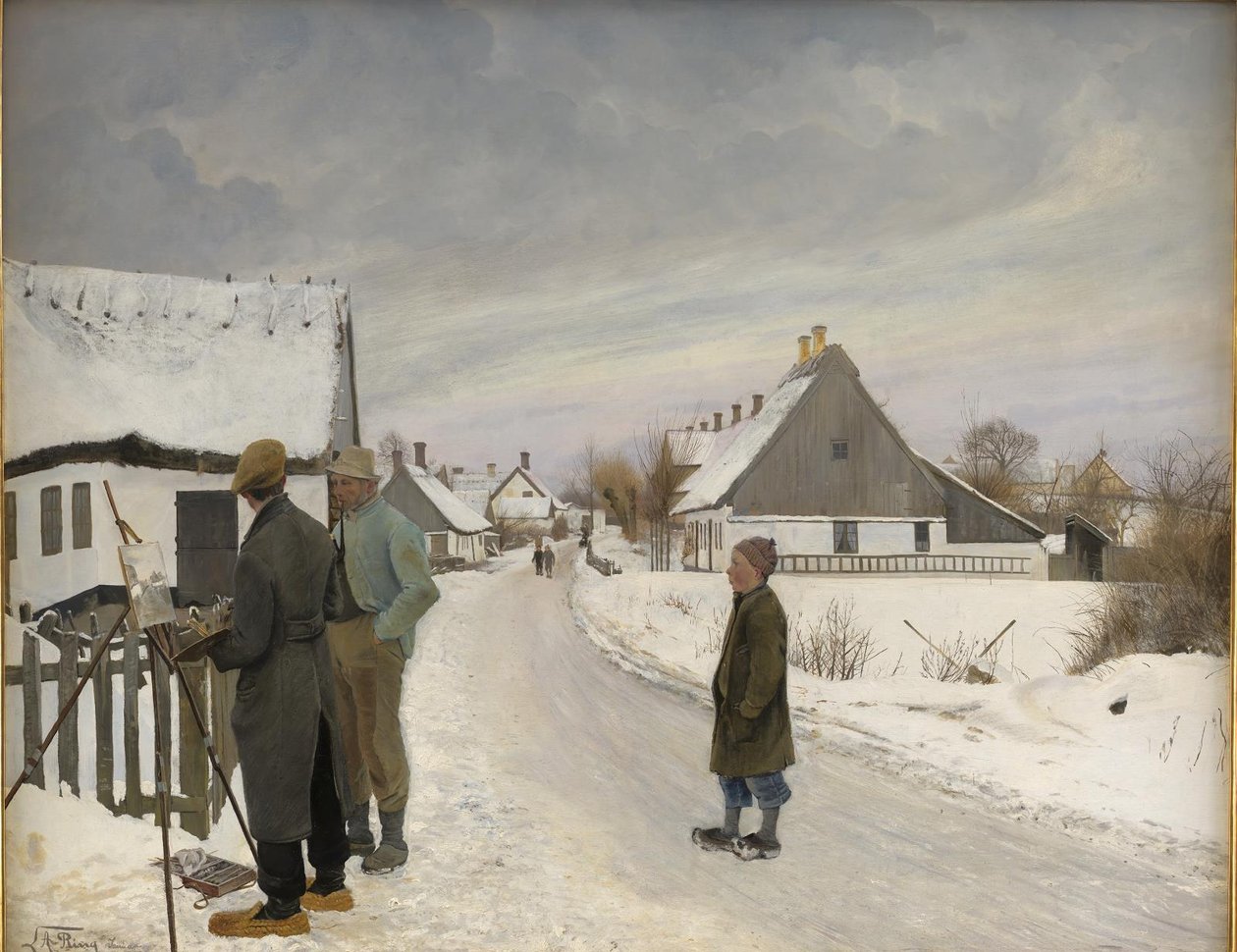 De schilder in het dorp door Laurits Andersen Ring