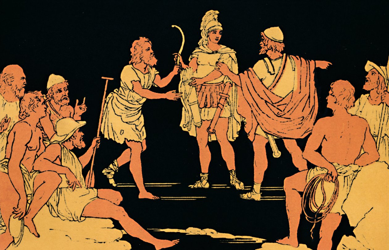 De berouw van Neoptolemus, 1880 door Lachmann