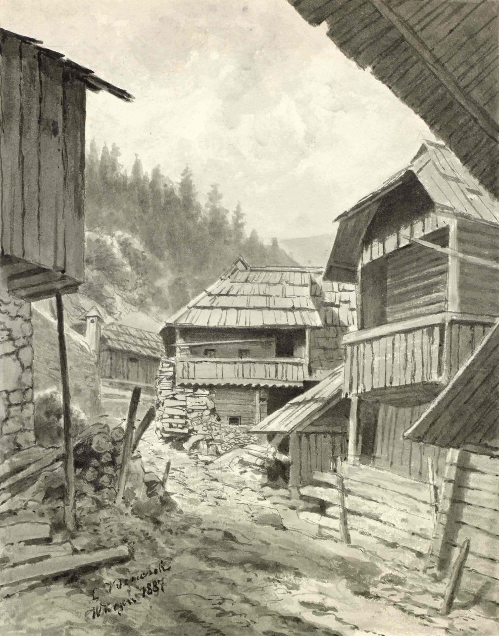 Motief uit Podkoren III door Ladislav Benesch
