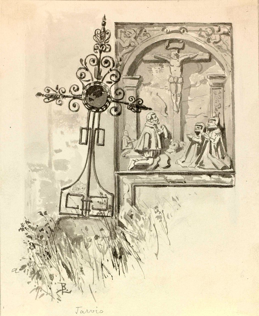 Grafsteen op de begraafplaats in Trbizun door Ladislav Benesch
