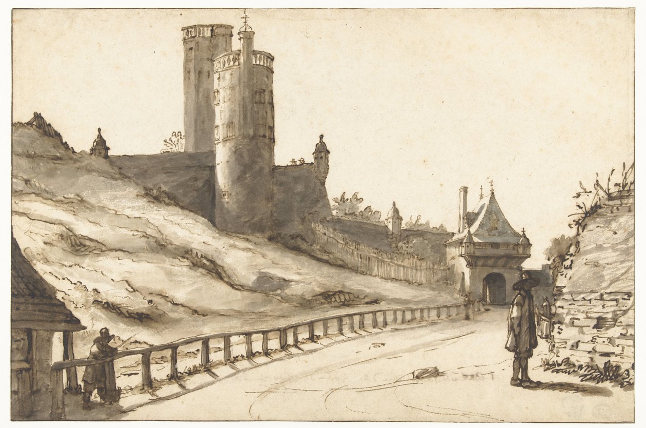 Belvedere en de Hoenderpoort te Nijmegen door Lambert Doomer