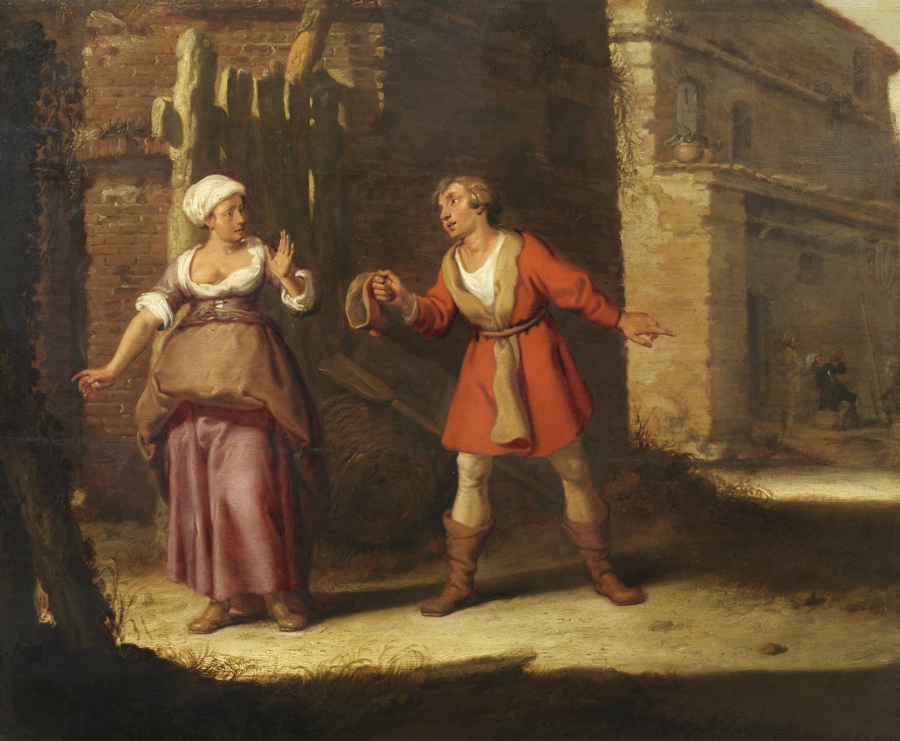 Abigail en Nabal door Lambert Jacobsz.
