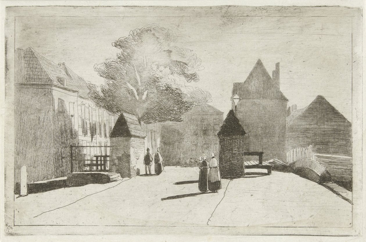 Stadsgezicht door Lambertus  Hardenberg