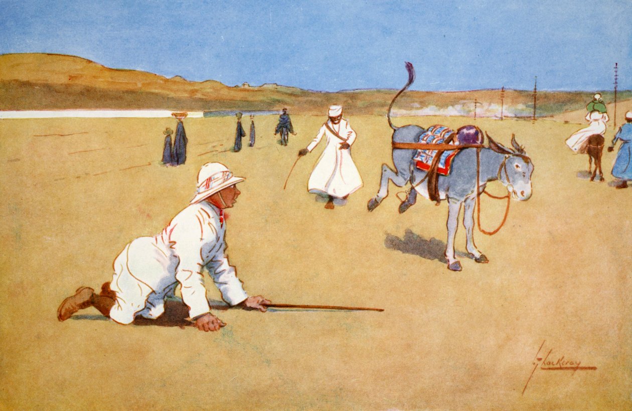 Op de Damweg, Assouan, 1908 door Lance Thackeray