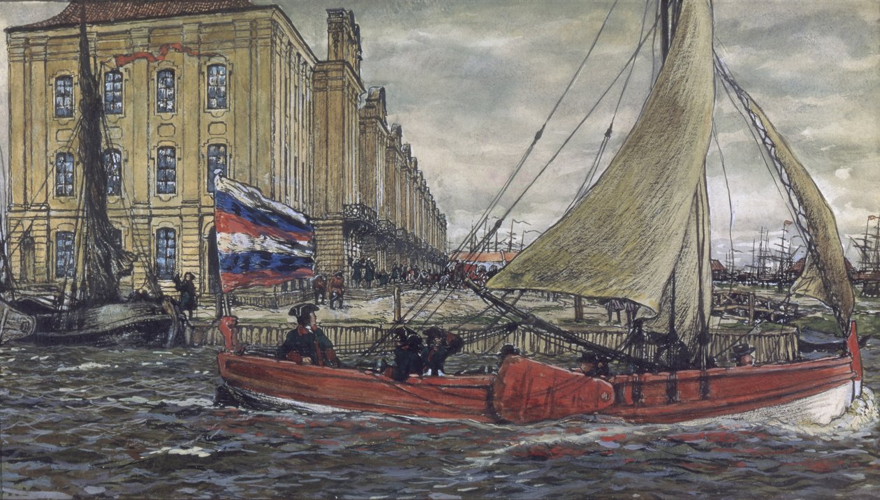 De Botik van Peter de Grote, 1906 door Lanceray