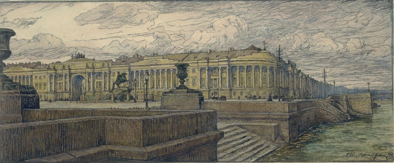Het Senaatsplein in Sint-Petersburg, 1904 door Lanceray