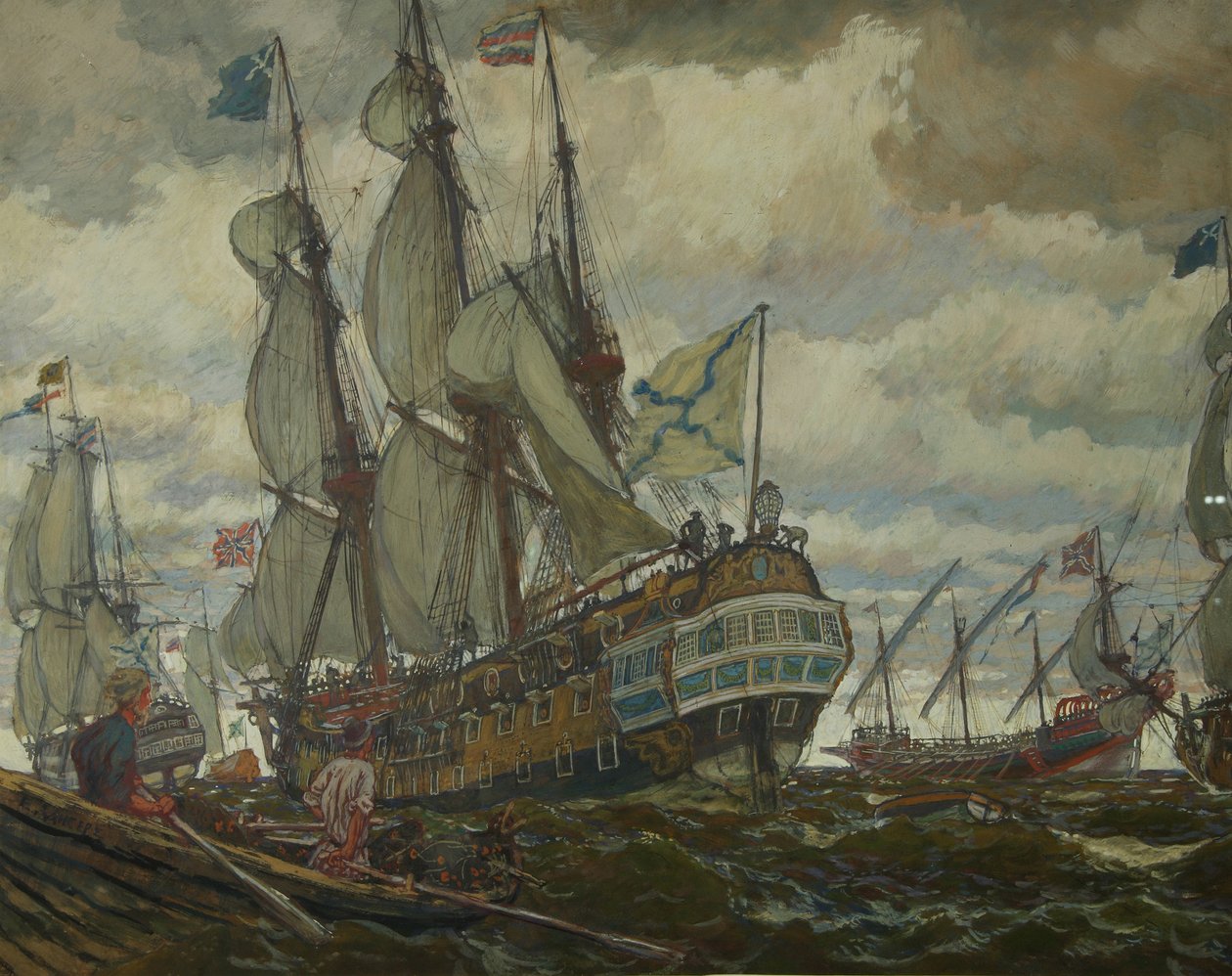 De vloot van Peter I door Lanceray