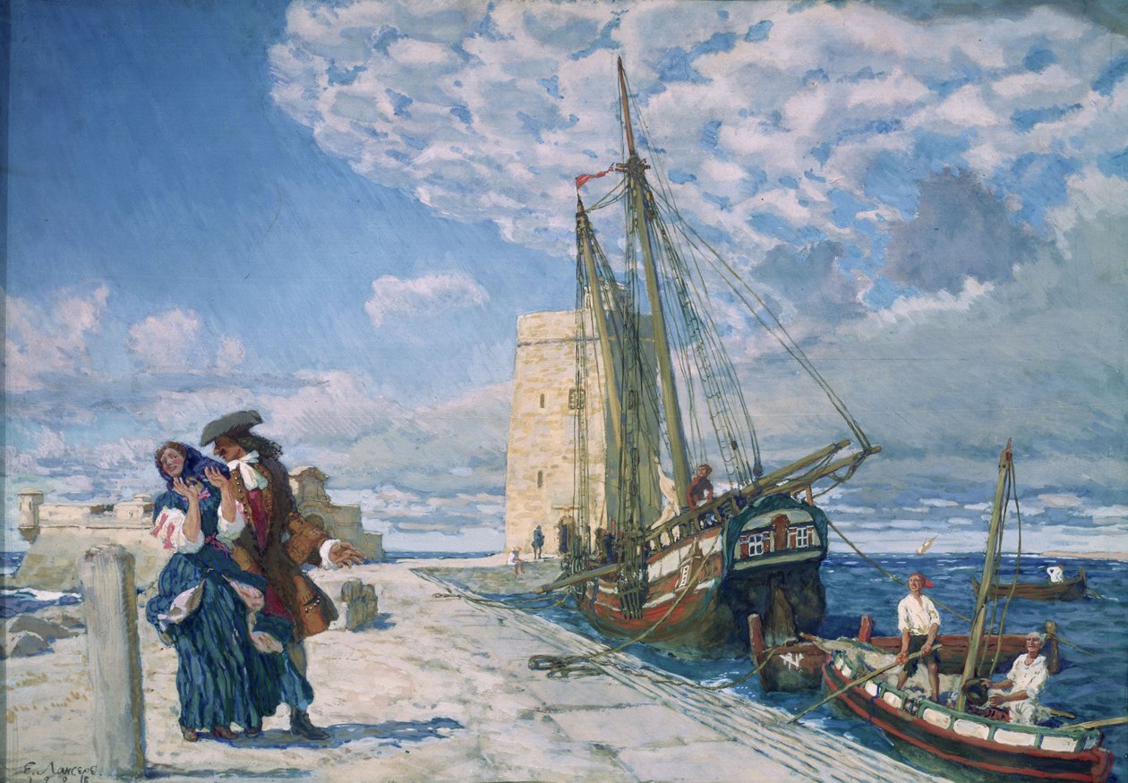 Wandeling langs de pierpromenade, 1908 door Lanceray