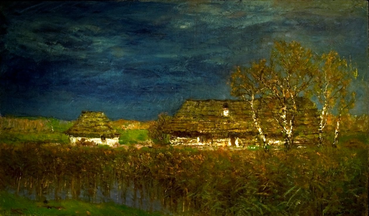 Boerderij door Laszlo Mednyanszky