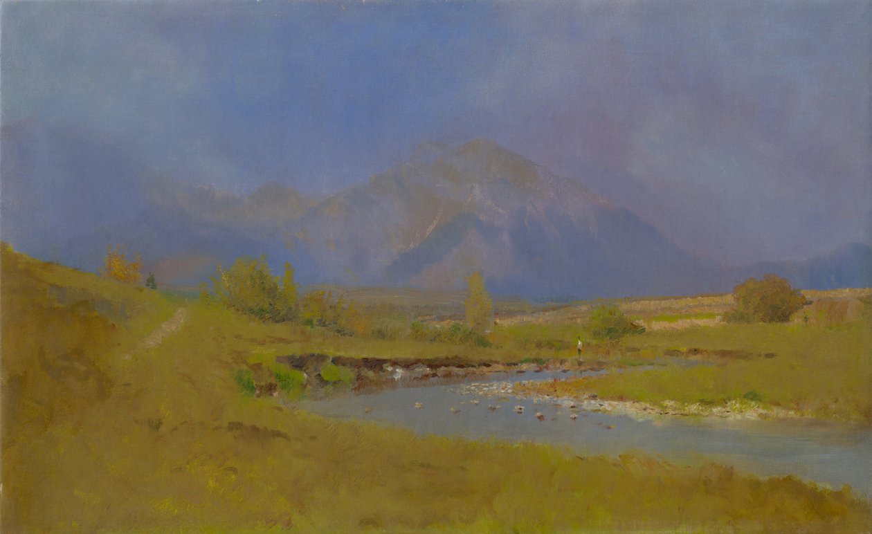 Podtatranská landschap na lenteregen door Laszlo Mednyanszky