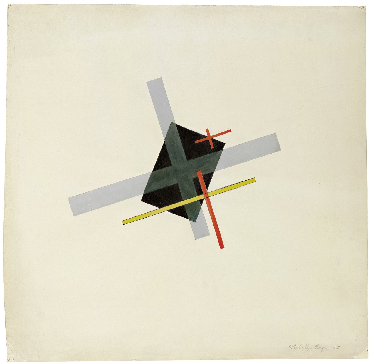 Collage met zwart centrum, 1922 door Laszlo Moholy Nagy