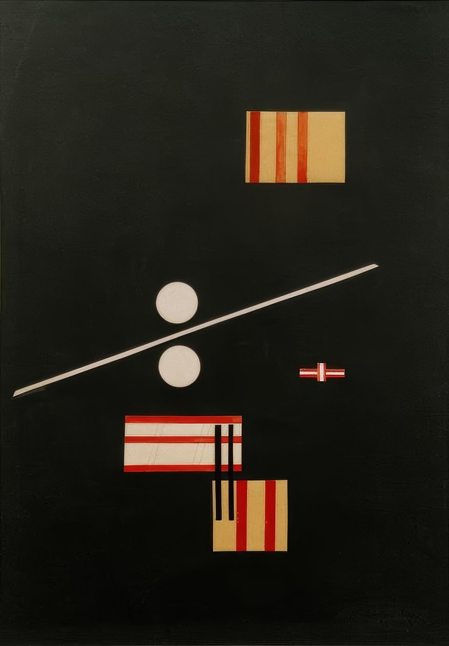 Collage op Zwarte Achtergrond door Laszlo Moholy Nagy
