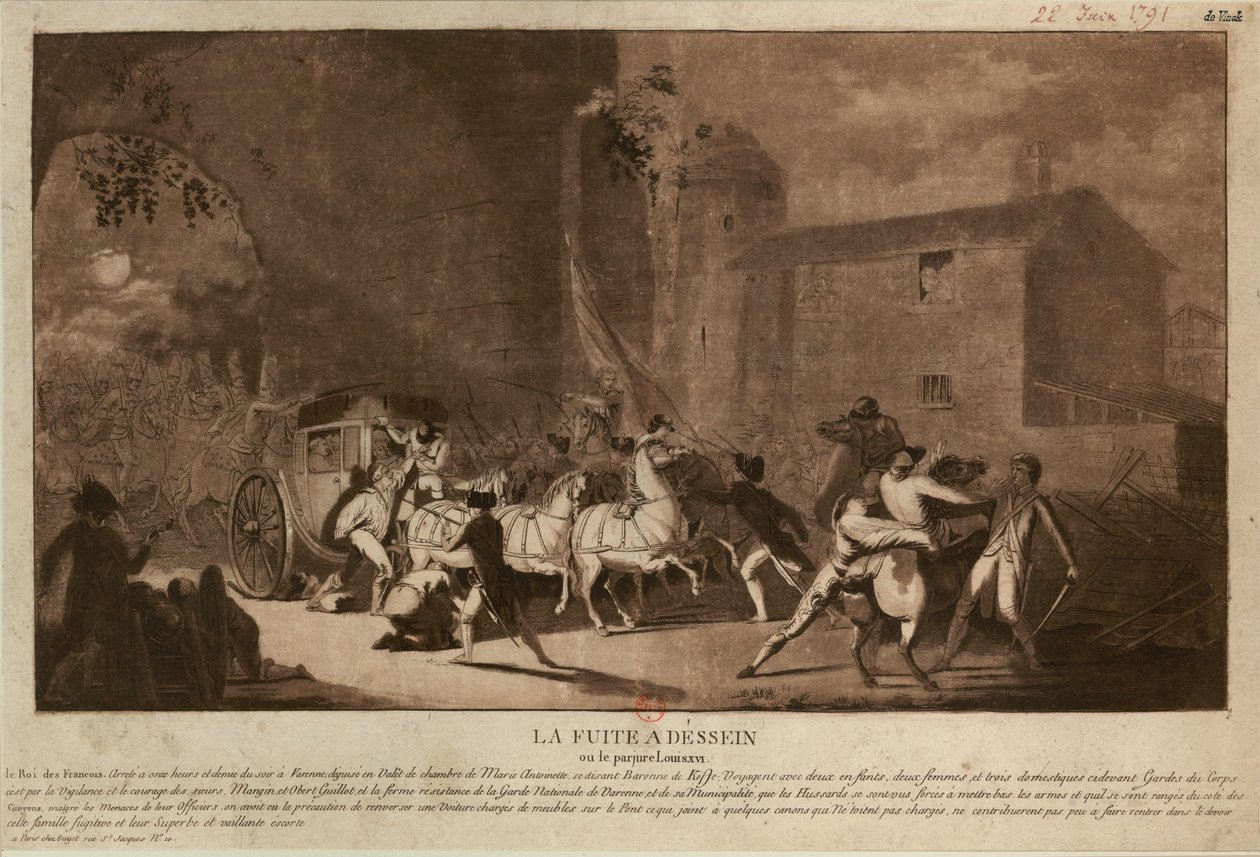 De vlucht naar Varennes, 1791 door Laurent Guyot