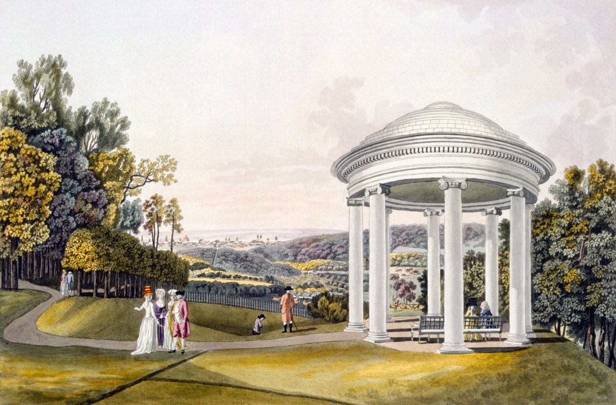 Uitzicht op het park in Neu-Waldeg, Dornbach, Wenen, 1792 door Laurenz Janscha