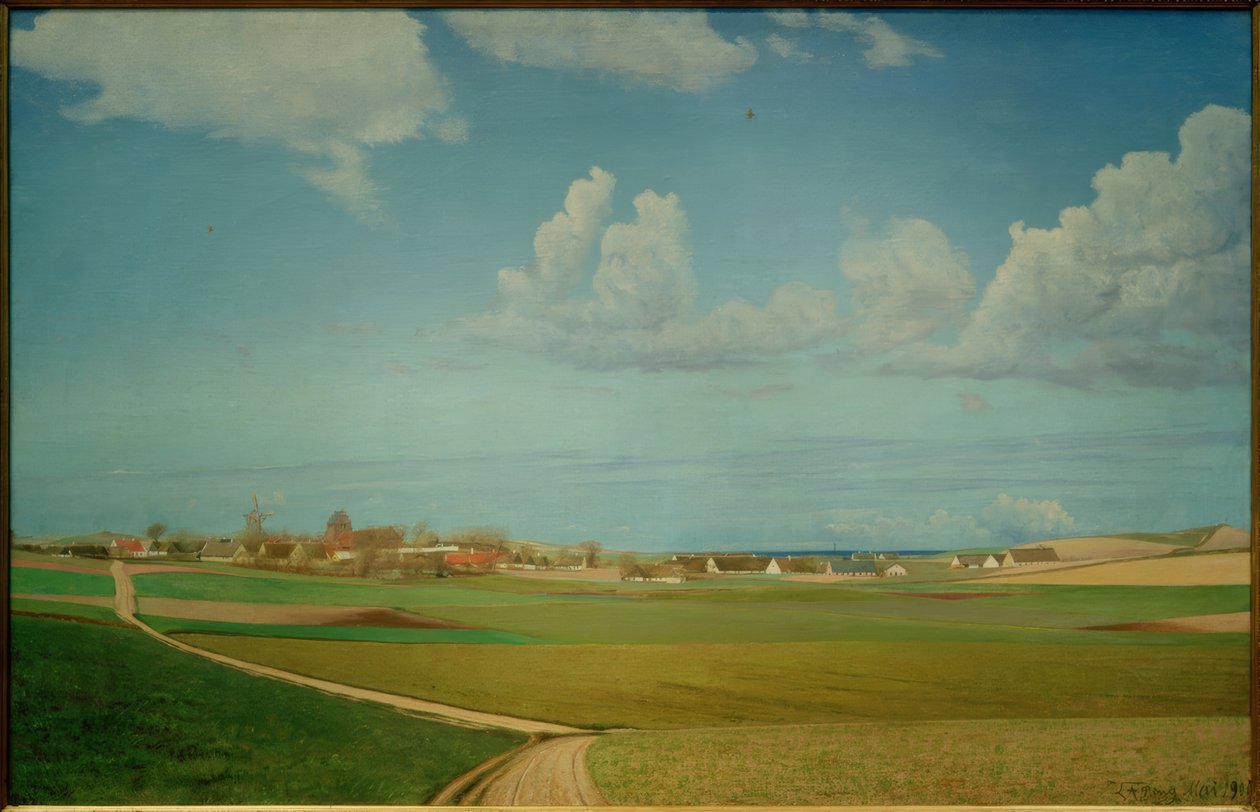Uitzicht op het dorp Melby door Laurits Andersen Ring