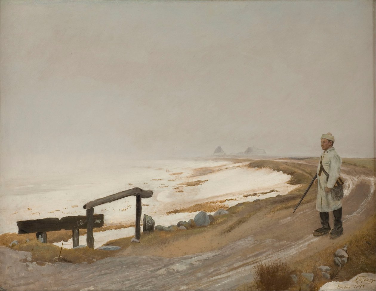 Mistige winterdag. Karrebæksminde door Laurits Andersen Ring