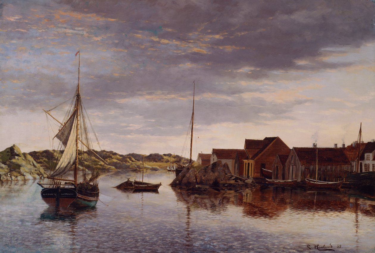 Vissersdorp door Lauritz Haaland