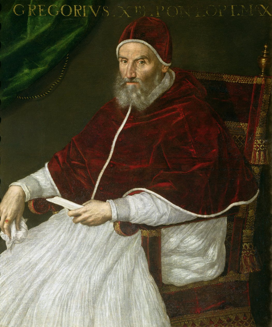 Portret van paus Gregorius XIII (Ugo Buoncompagni) door Lavinia Fontana
