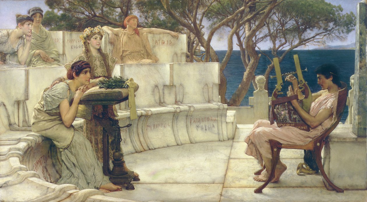 Sappho en Alcaeus, 1881 door Lawrence Alma Tadema