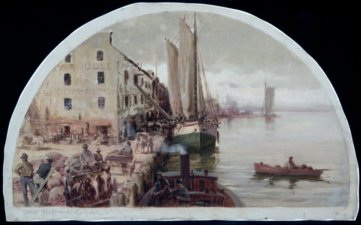 De eerste graanelevator in Chicago, 1838 door Lawrence Carmichael Earle