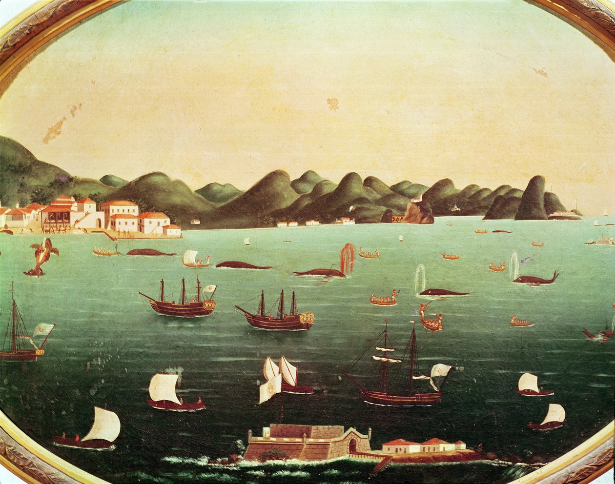Walvisvangst in de Guanabara-baai door Leandro Joachim