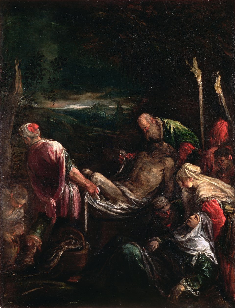 Graflegging van Christus, 1578-80 door Leandro da Ponte Bassano
