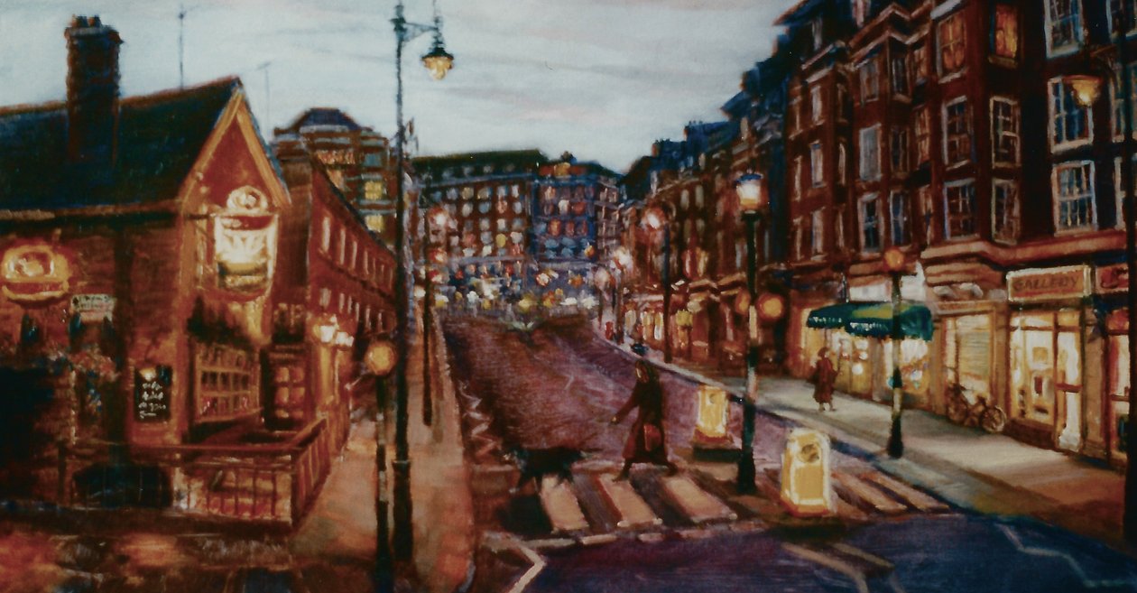 Ebury Bridge Rd. 2001, Pimlico avondstraat door Lee Campbell