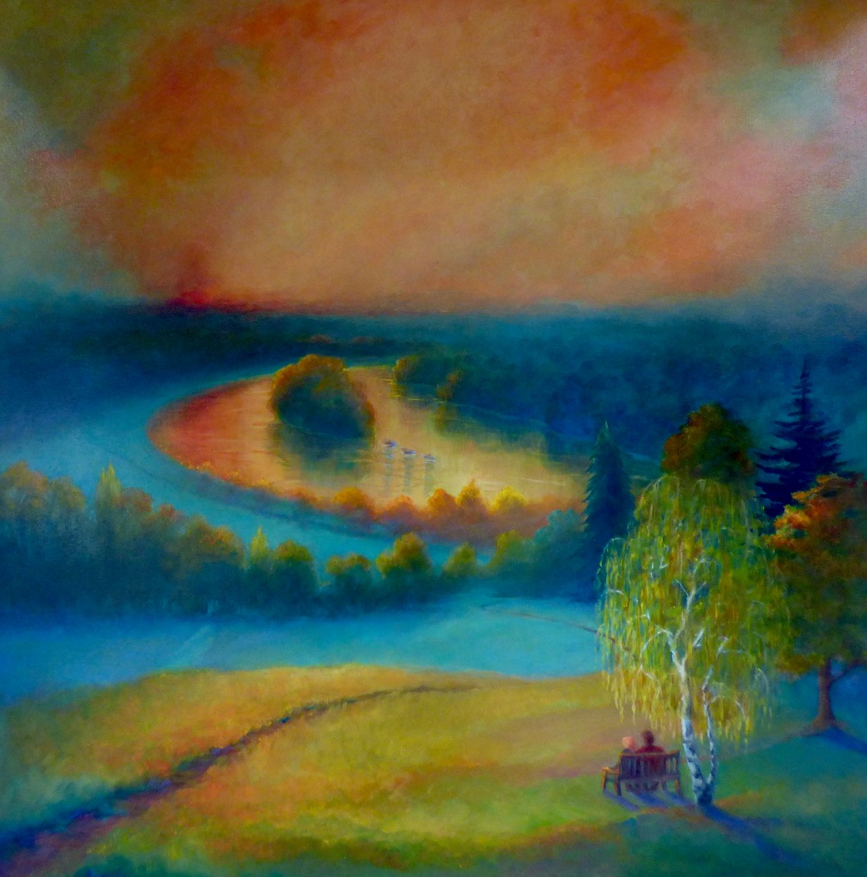 Petersham groen en goud, 2019 door Lee Campbell