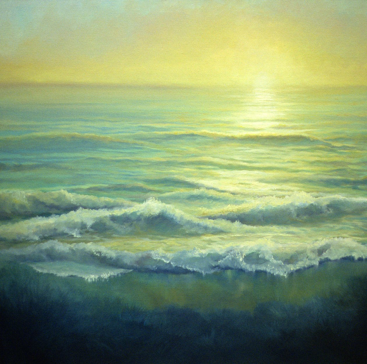 Gouden nevel, 2004 Zeelandschap door Lee Campbell