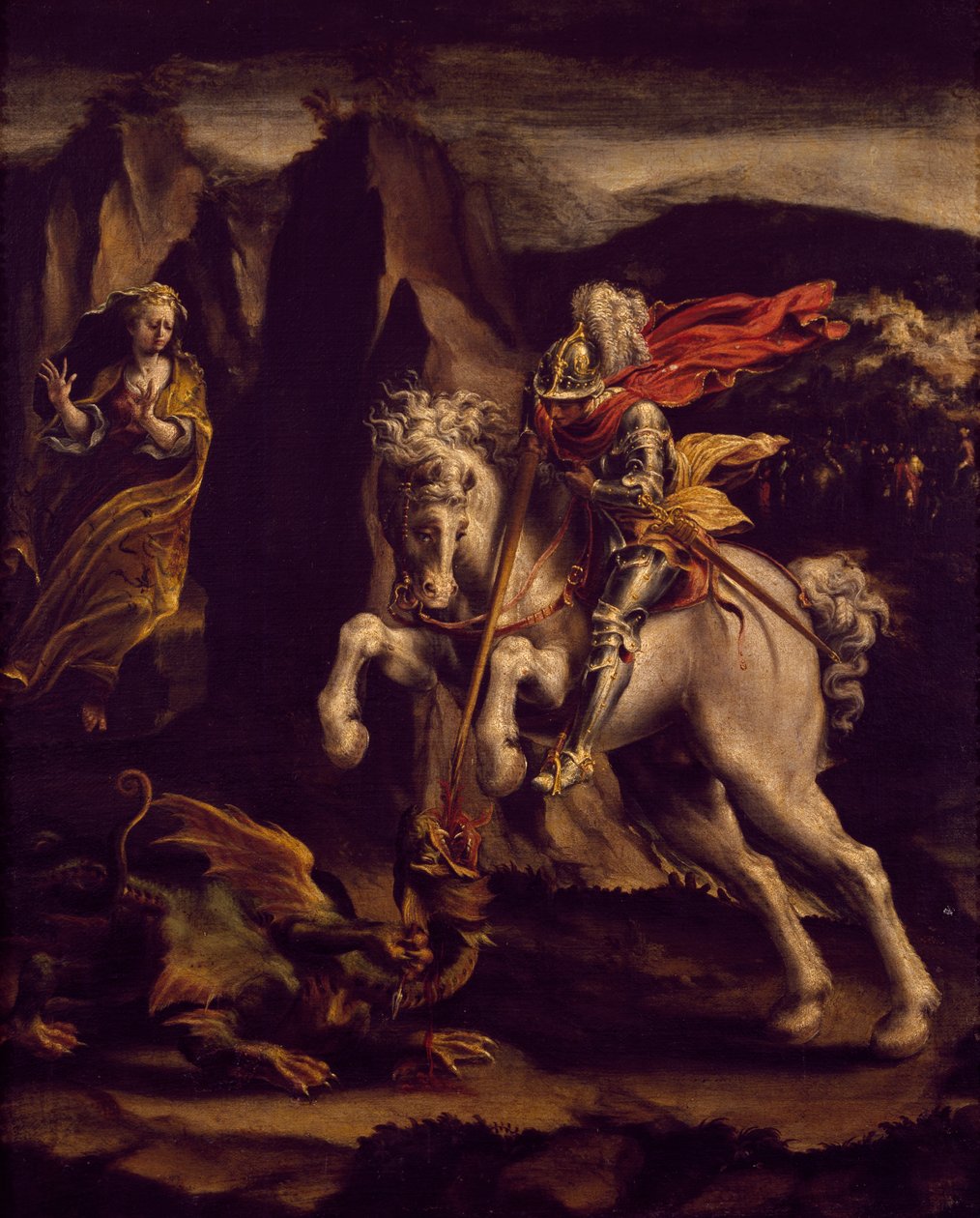 Sint Joris en de draak door Lelio Orsi da Novellara