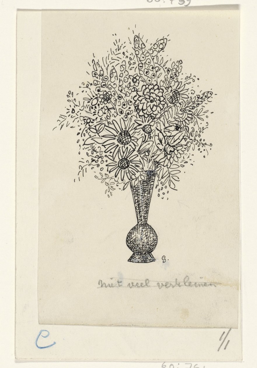 Bloemenvaas door Leo Gestel (signed by artist)
