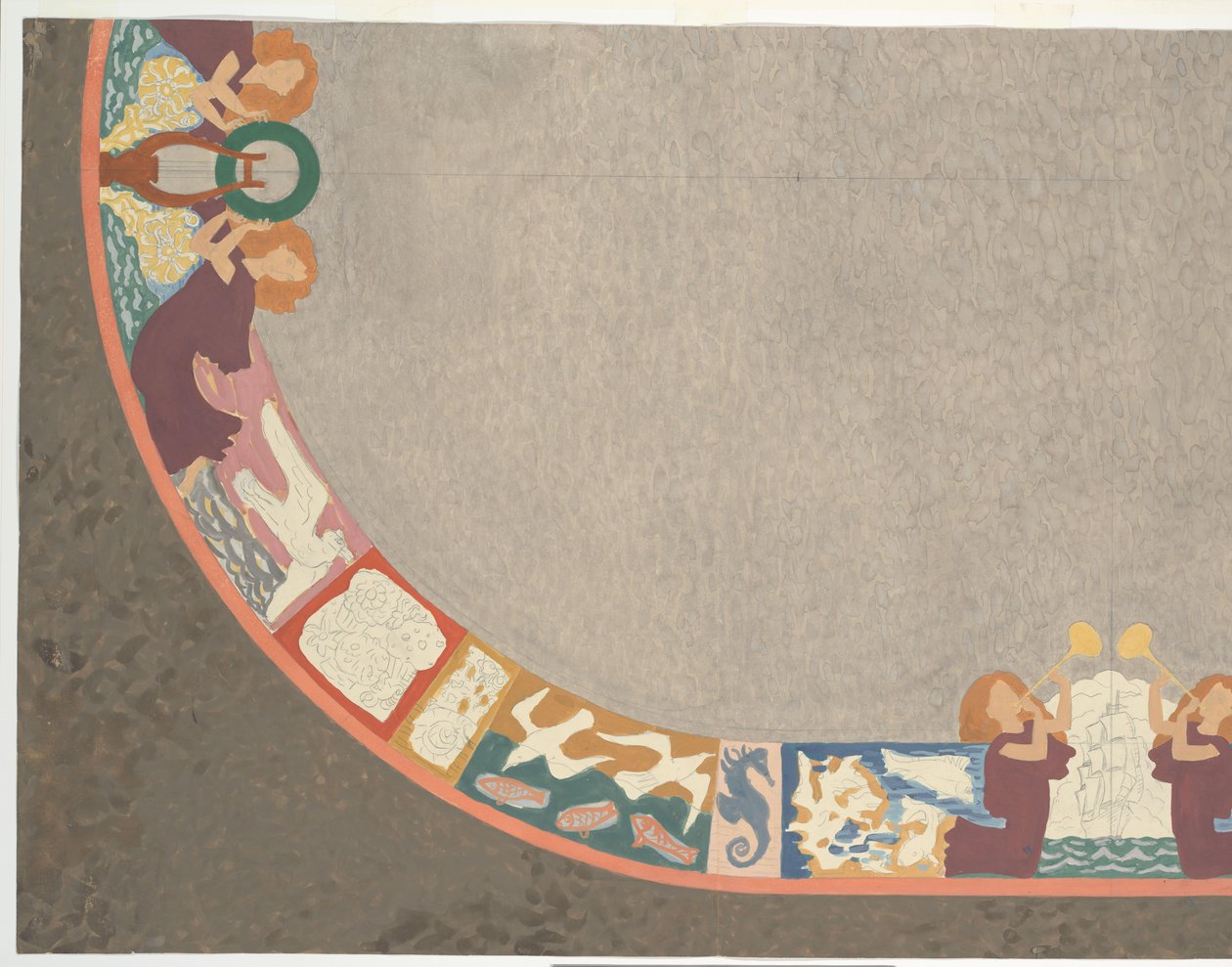 Ontwerp deel tapijt door Leo Gestel