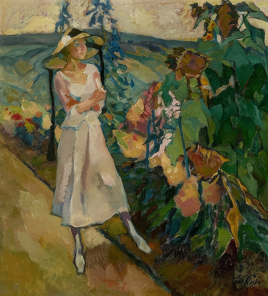 Gautinger tuin. 1920 door Leo Putz