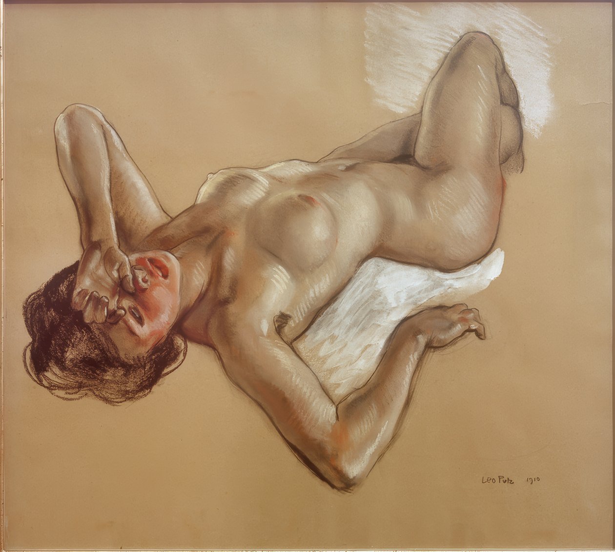Liggend naakt (Alissa) door Leo Putz