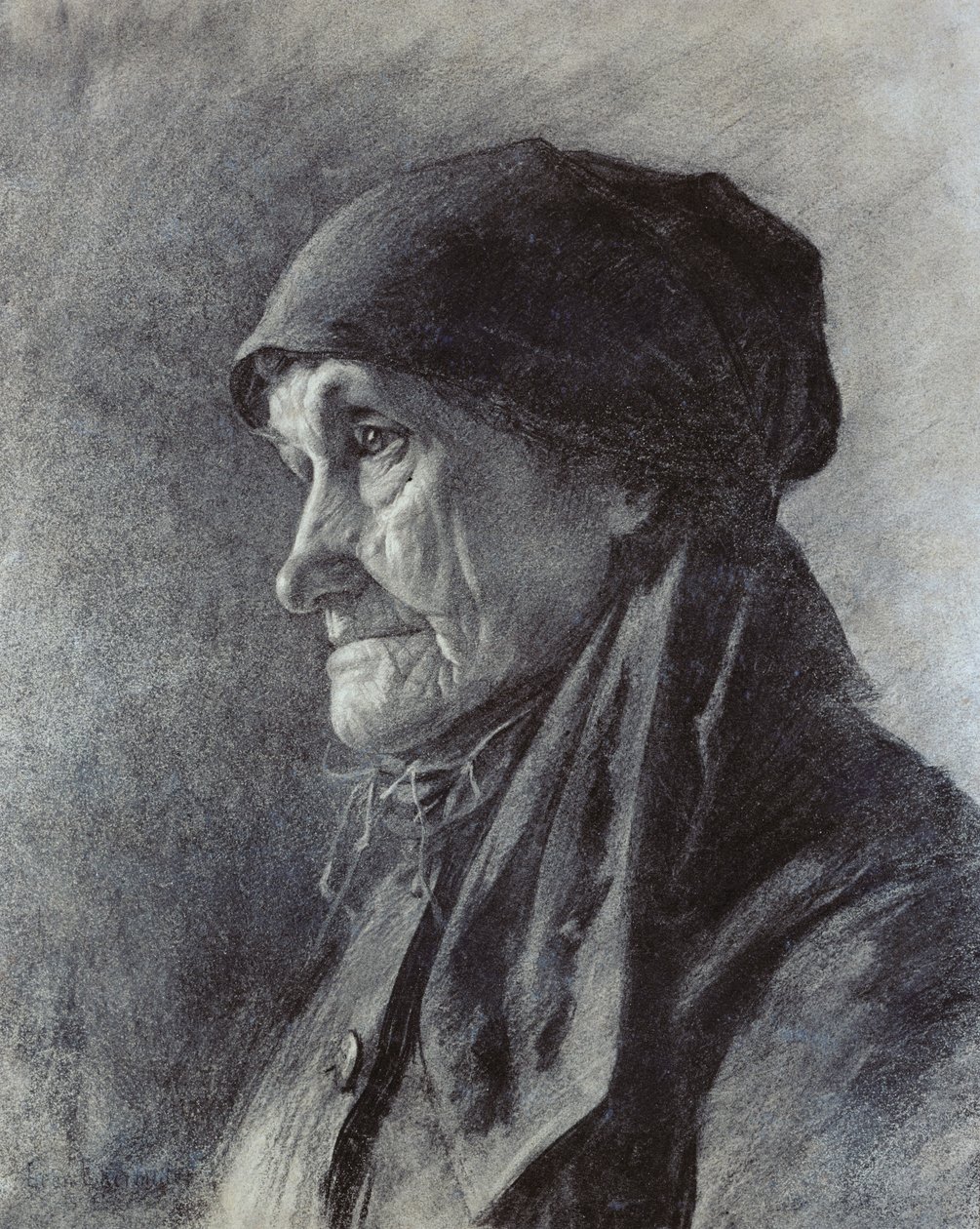 Hoofd van een boerin door Leon Augustin Lhermitte