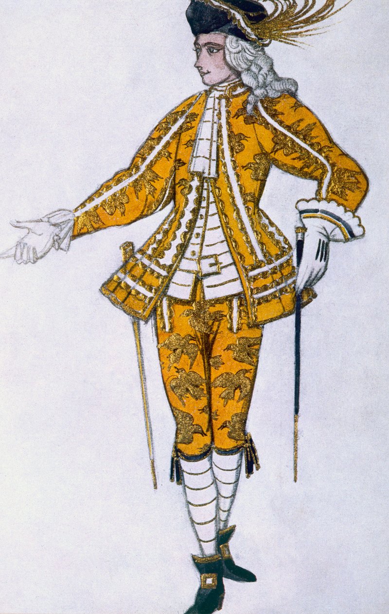 Kostuumontwerp voor de Page van de Fee Kanarie, uit Doornroosje door Leon Bakst