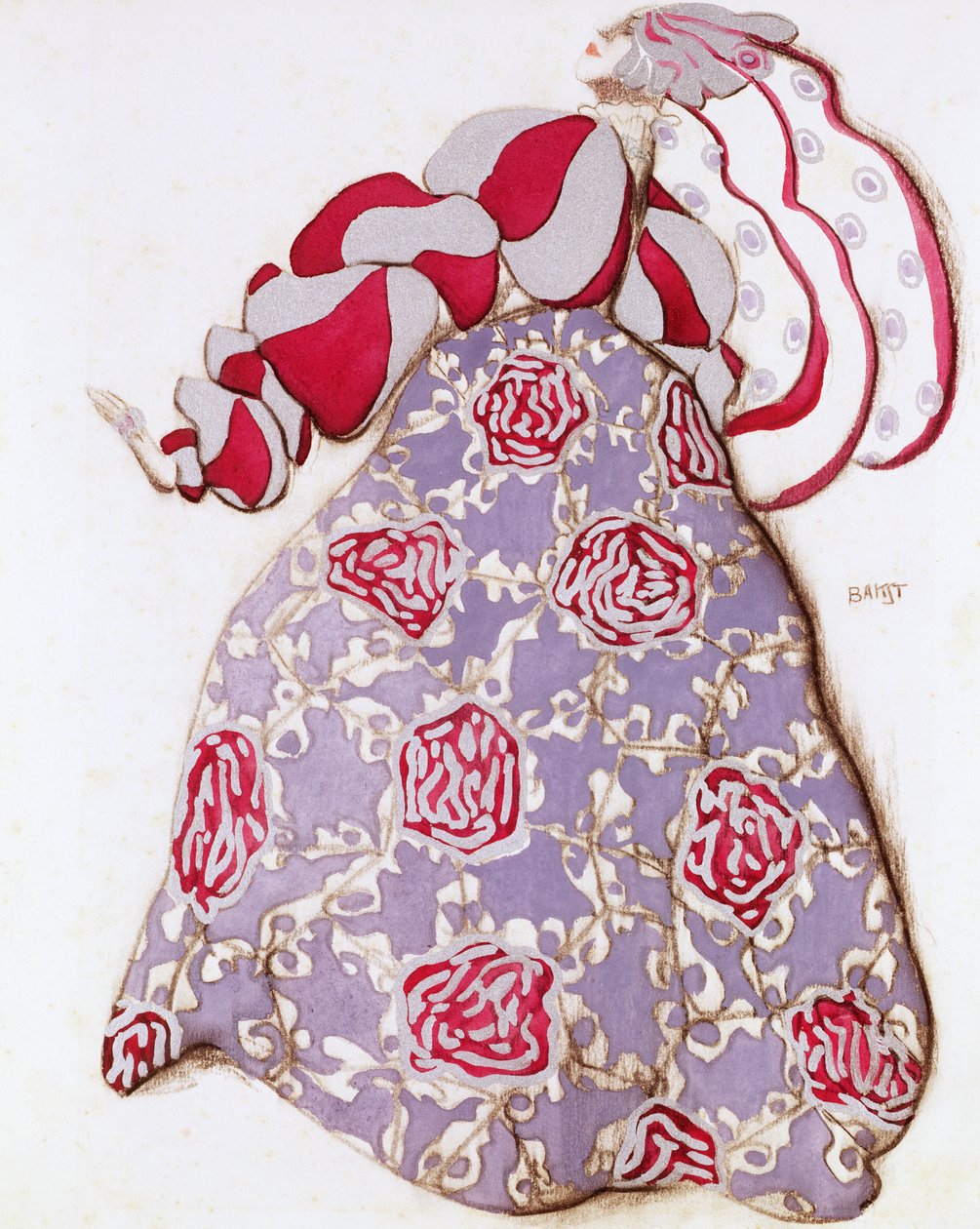 Kostuumontwerp voor het ballet La Legende de Joseph door Leon Bakst