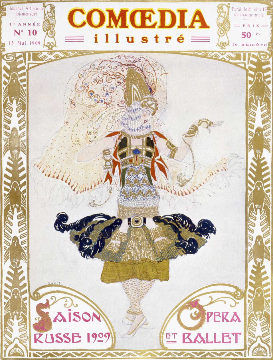 Voorkant van Comoedia, 1909 door Leon Bakst