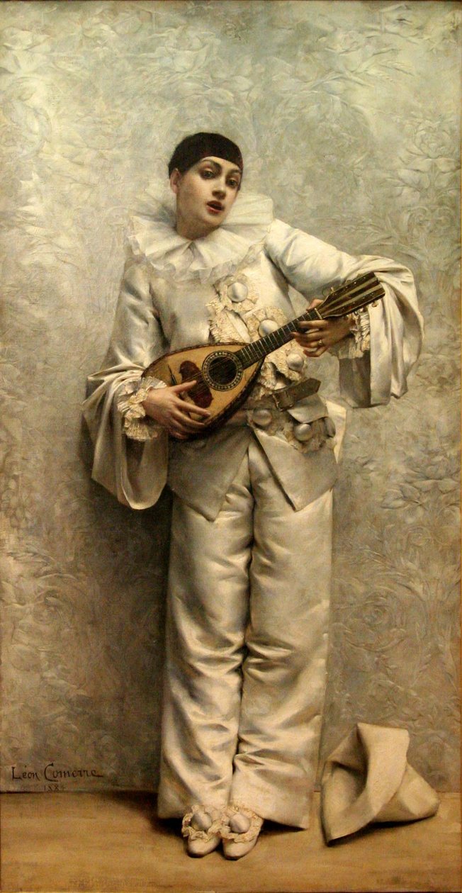 Pierrot speelt mandoline door Leon Francois Comerre
