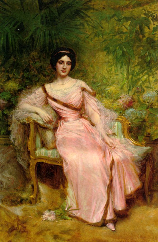 Portret van Suzanne Hudelo door Leon Francois Comerre