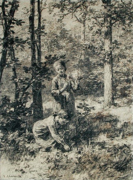Lelietjes-van-dalen verzamelen door Leon Augustin Lhermitte