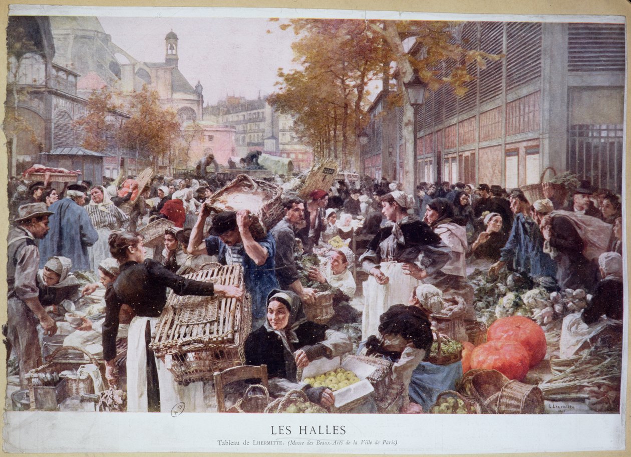 Les Halles, 1893 door Leon Augustin Lhermitte
