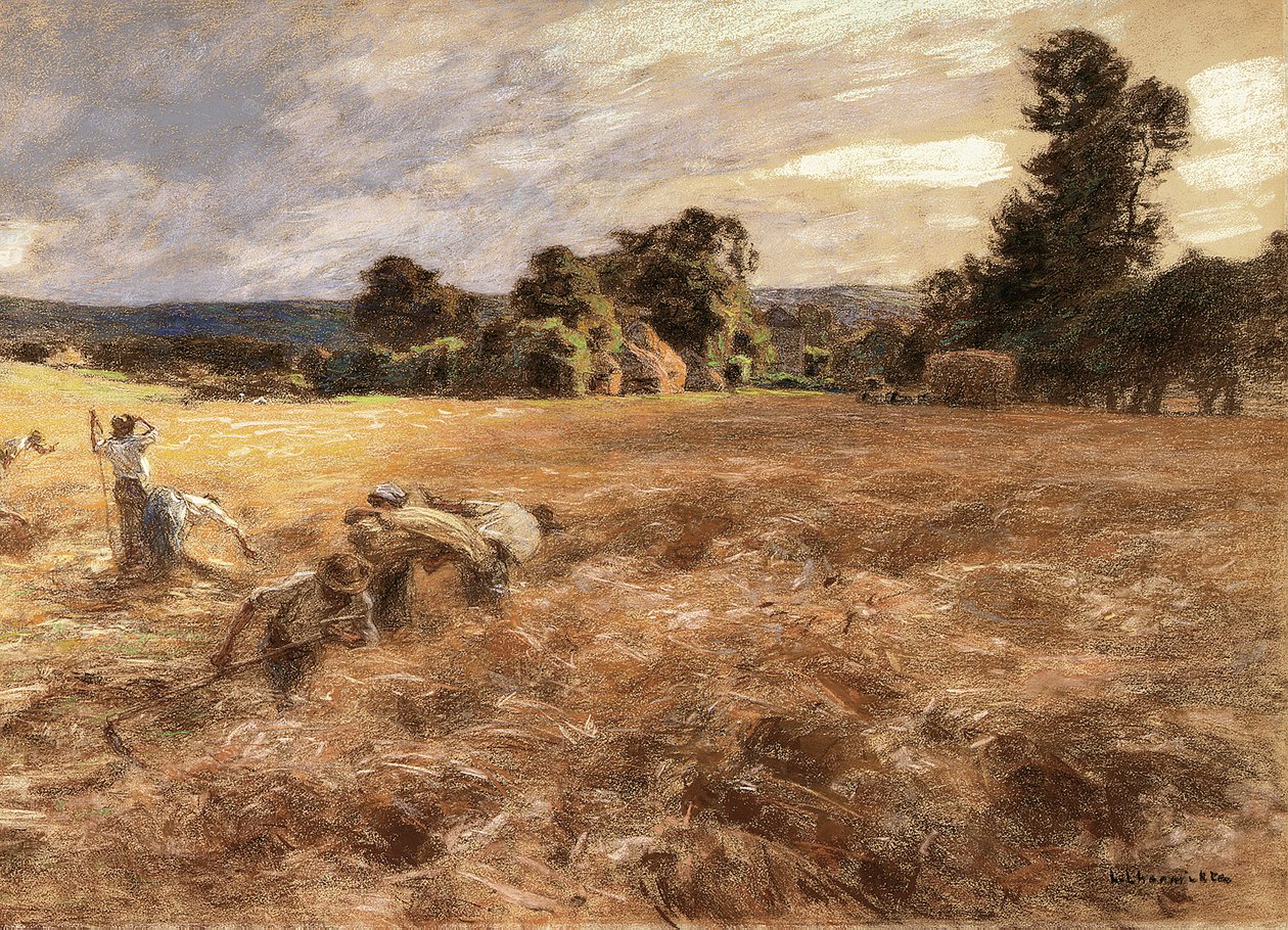 Storm tijdens een oogst, 1906 door Leon Augustin Lhermitte