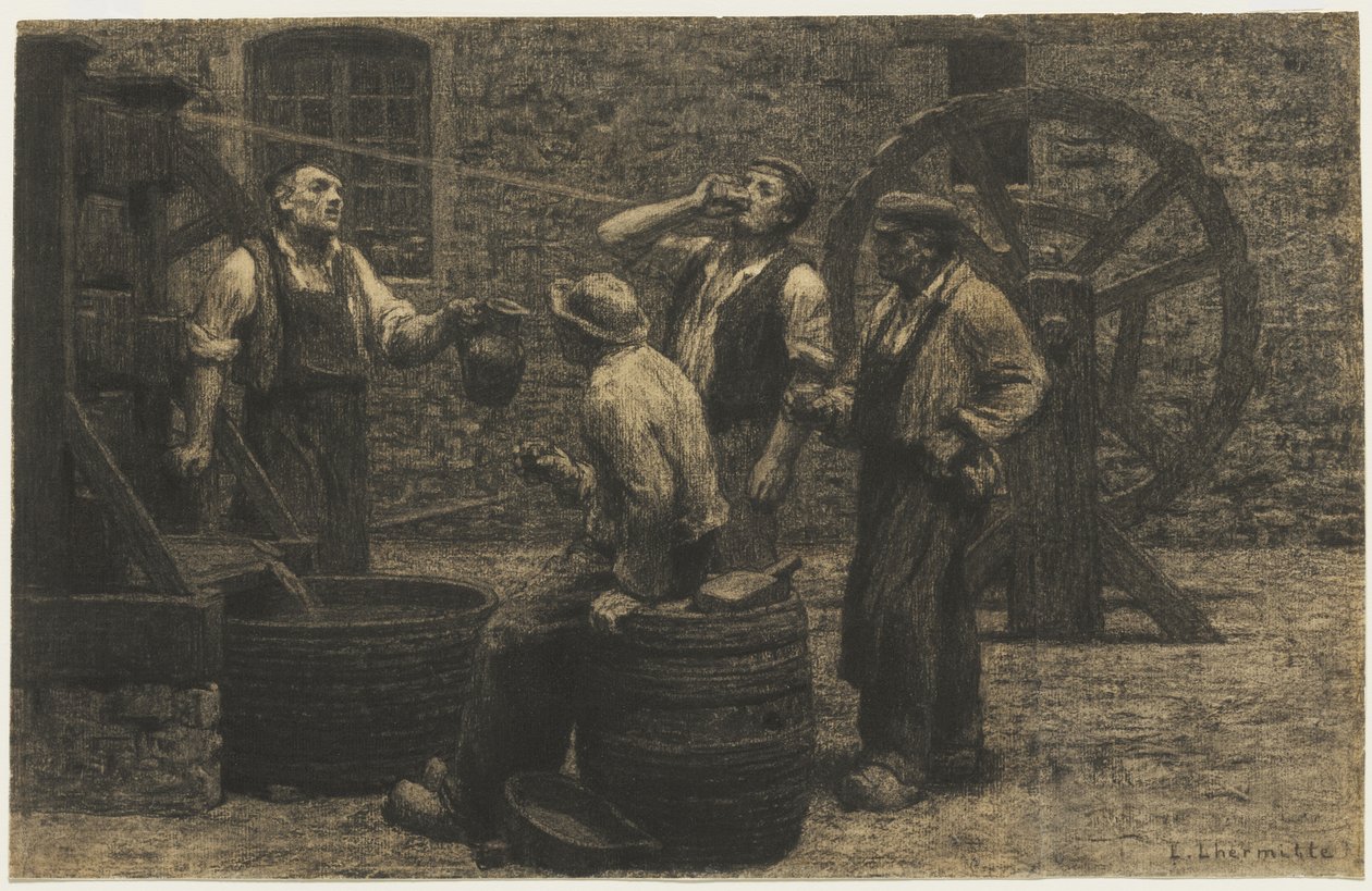 De wijnpers, c.1872 door Leon Augustin Lhermitte