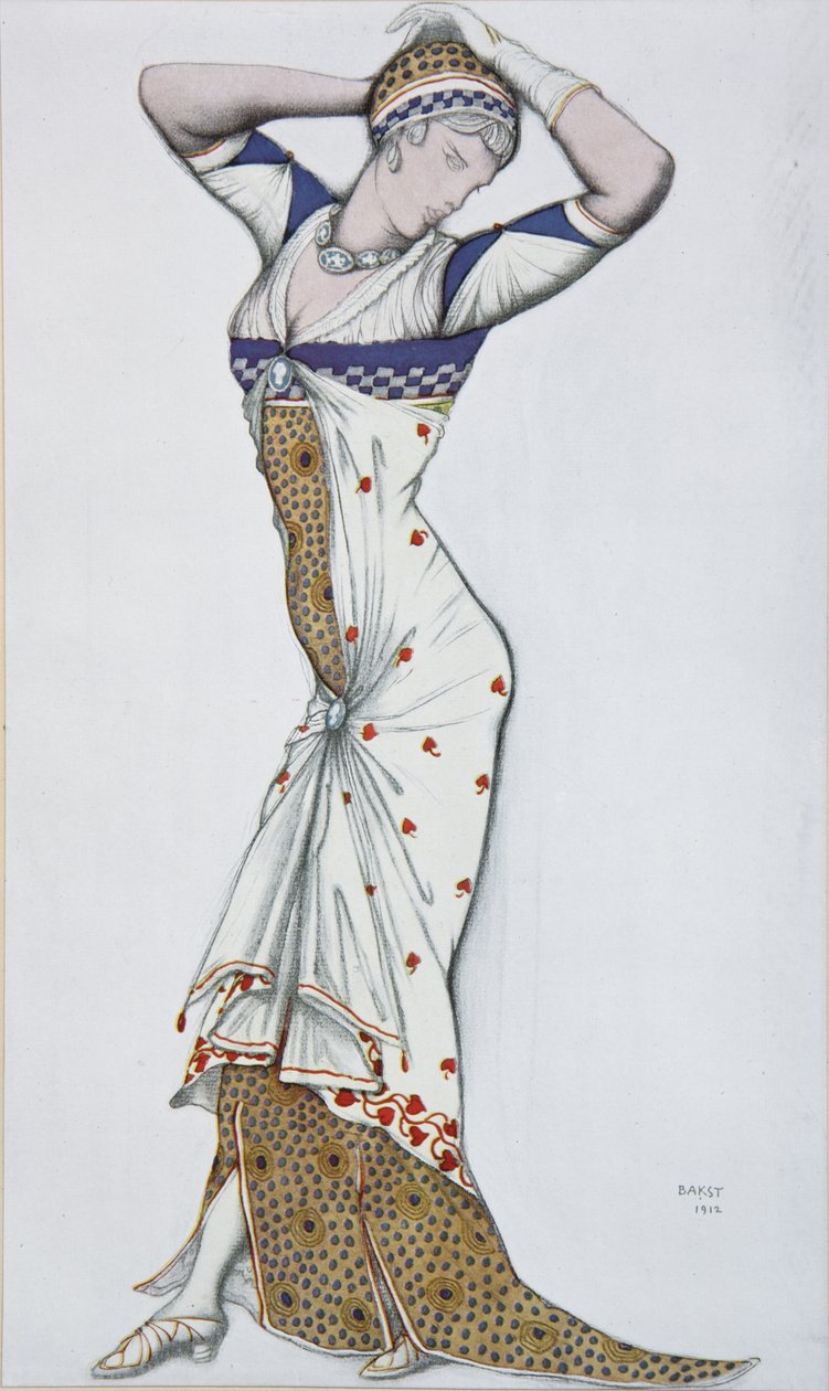 Ontwerp van een moderne jurk, 1910s door Leon Bakst