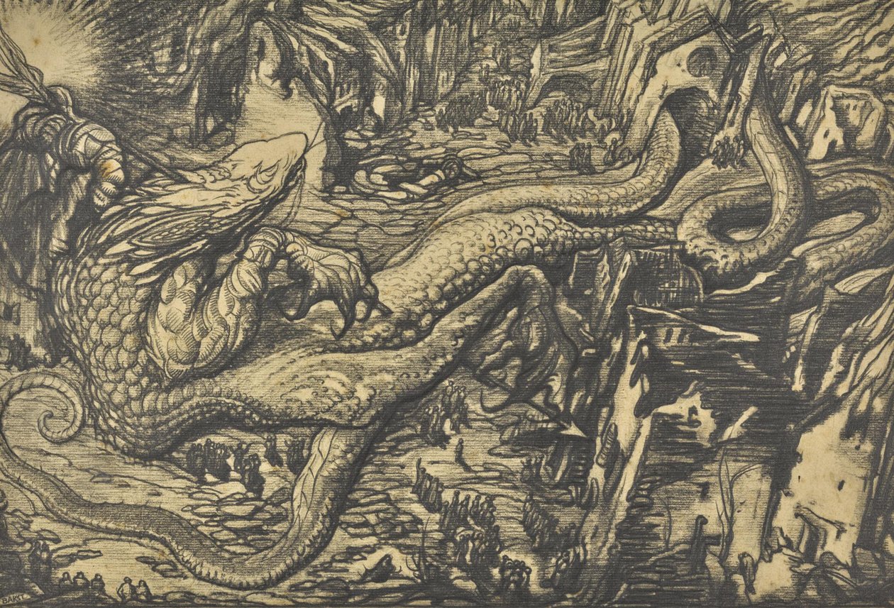 Le monstre de la guerre door Leon Bakst