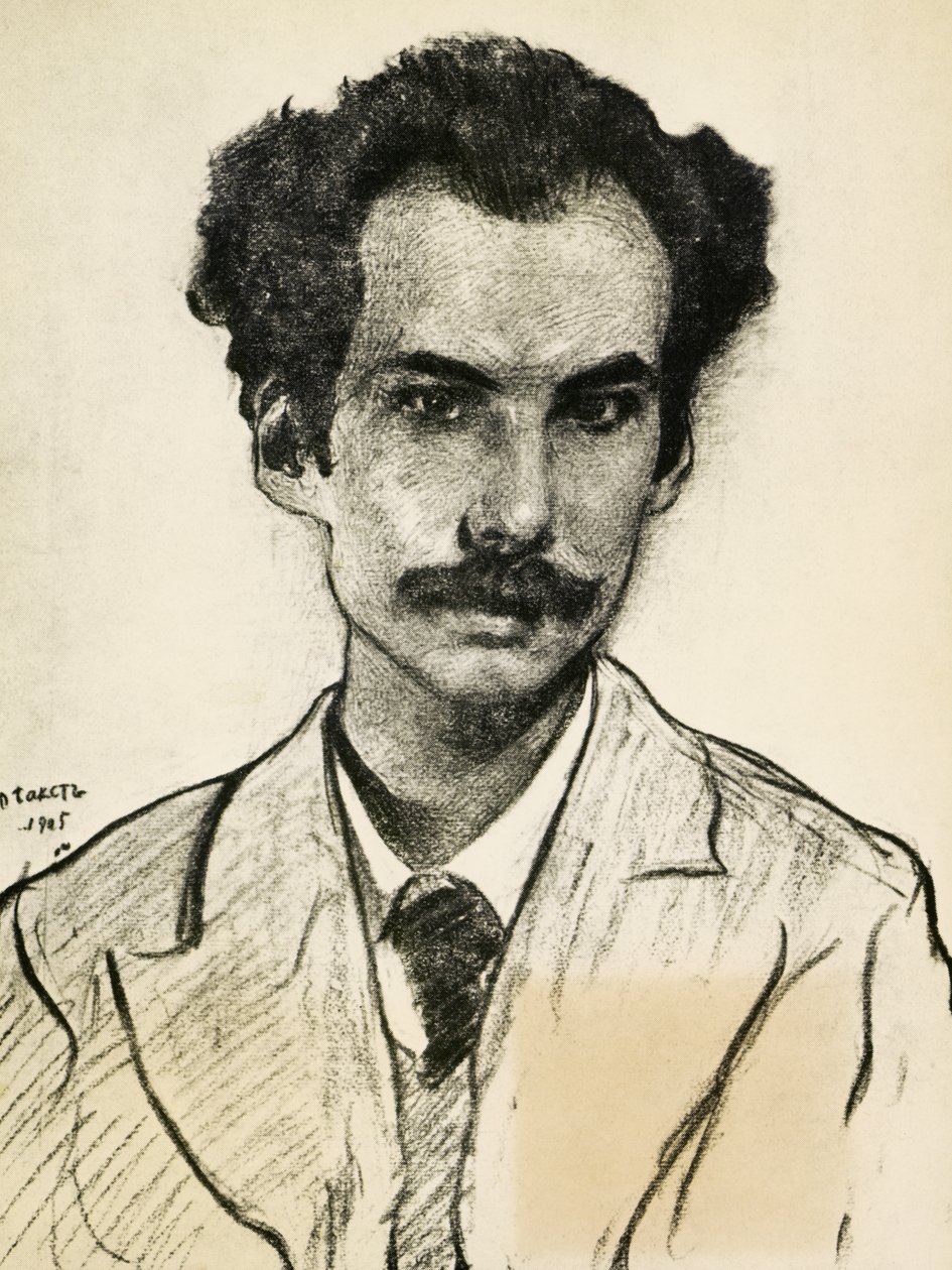 Portret van Boris Nikolaevich Bugaev door Leon Bakst