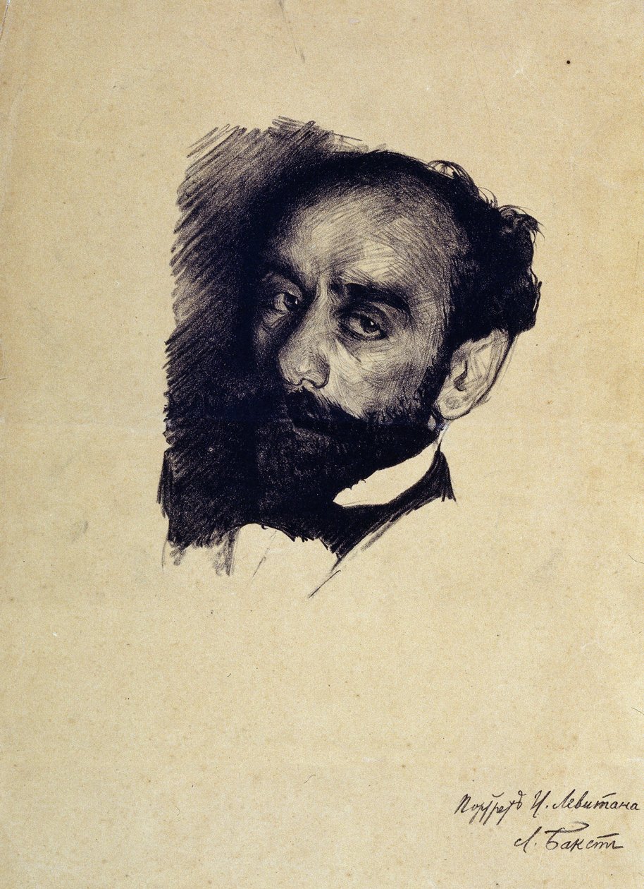 Portret van de kunstenaar Isaac Levitan door Leon Bakst