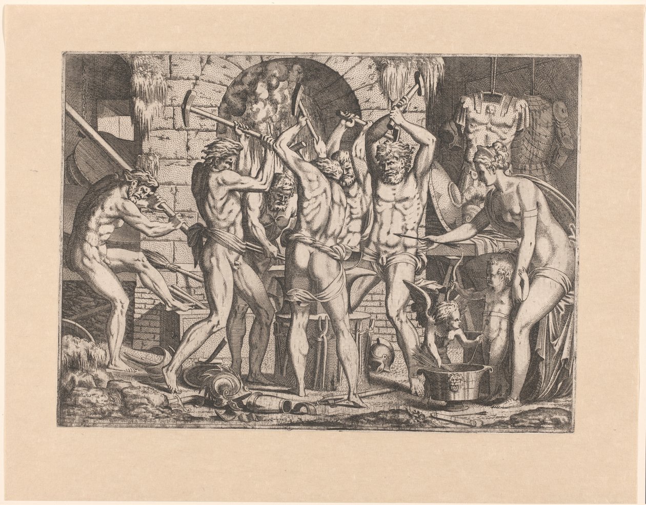 Venus in de smidse van Vulcanus door Leon Davent