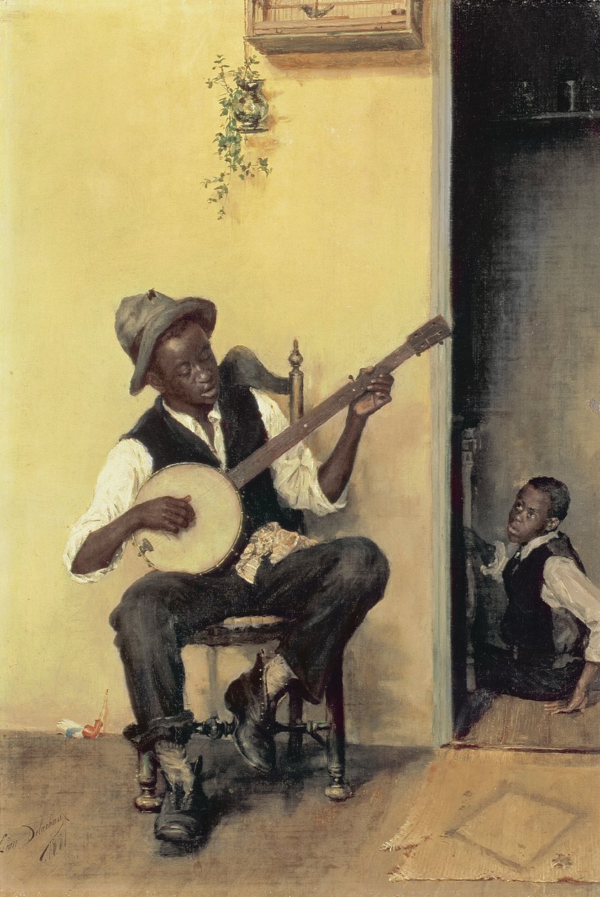 De banjospeler, 1881 door Leon Delachaux